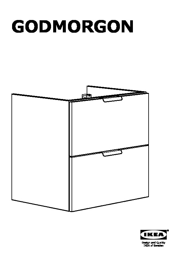 GODMORGON sink cabinet with 2 drawers