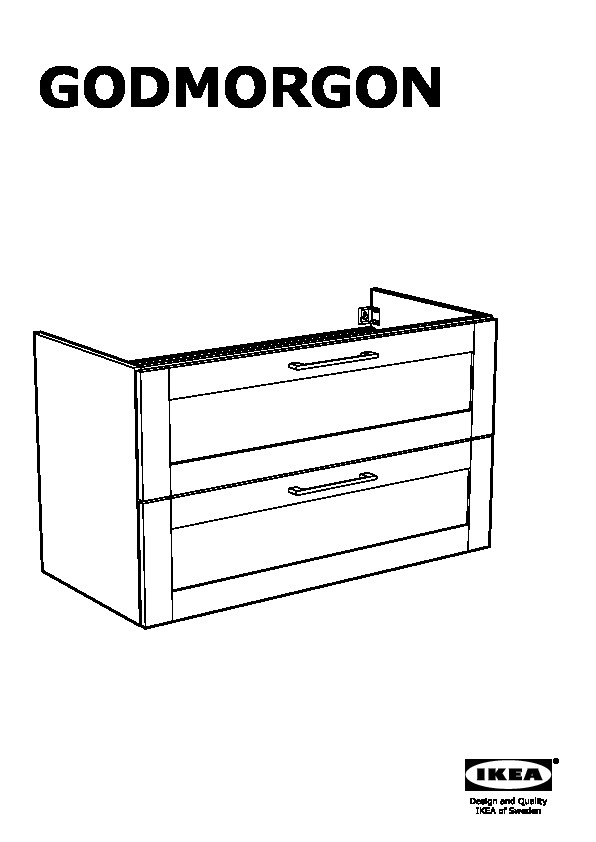 GODMORGON sink cabinet with 2 drawers