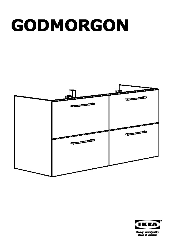 GODMORGON sink cabinet with 4 drawers