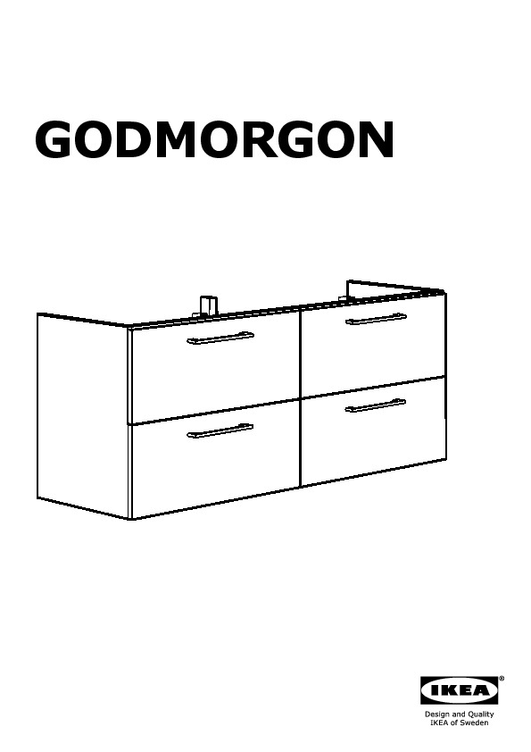 GODMORGON Sink cabinet with 4 drawers