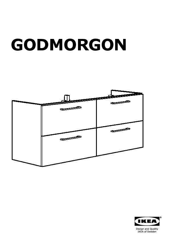 GODMORGON sink cabinet with 4 drawers