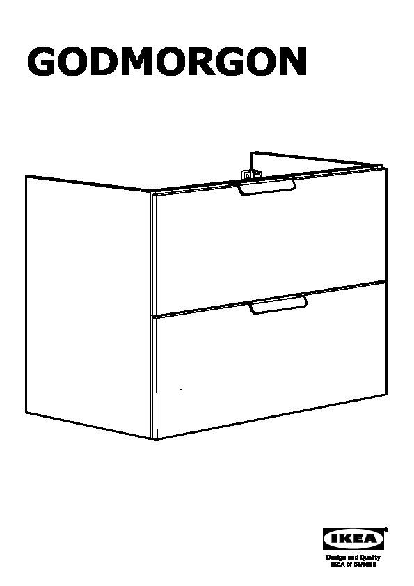 GODMORGON Sink cabinet with 2 drawers