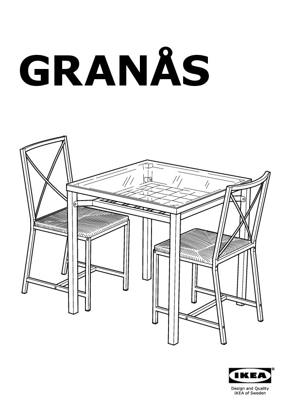 GRANÅS Table et 2 chaises