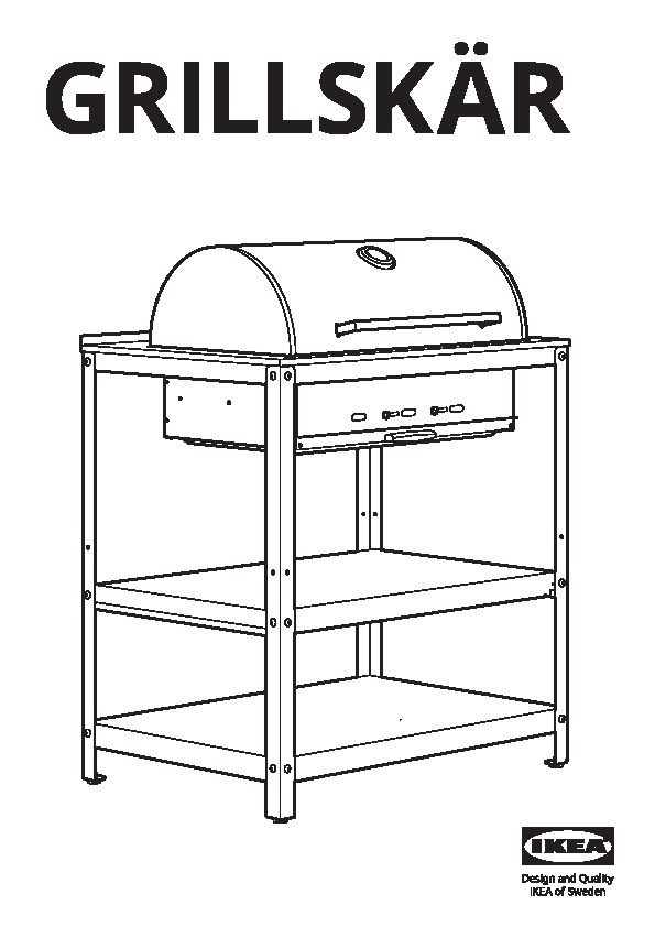 GRILLSKÃR Charcoal grill with cabinet