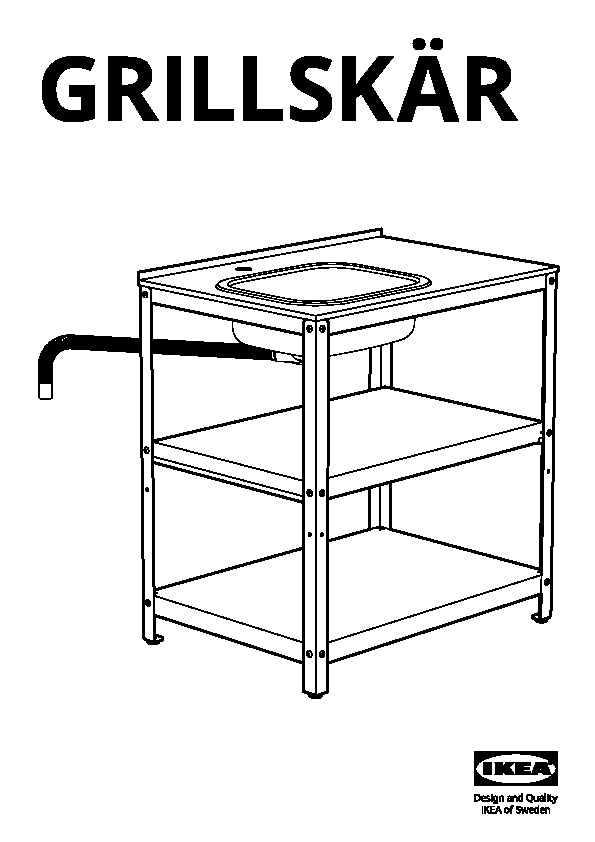 GRILLSKÃR Shelf unit for sink