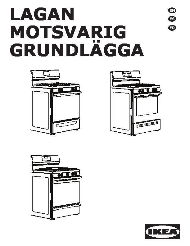 GRUNDLÃGGA Range with gas cooktop
