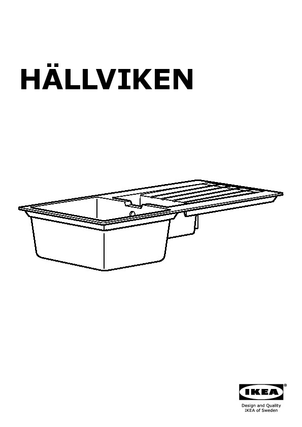HÄLLVIKEN 1 1/2 bowl insert sink with drainer