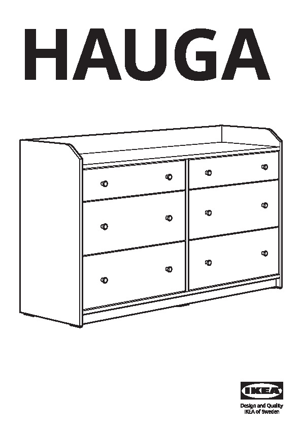 HAUGA 6-drawer dresser