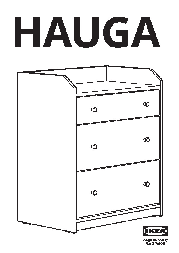 HAUGA Commode Ã  3 tiroirs