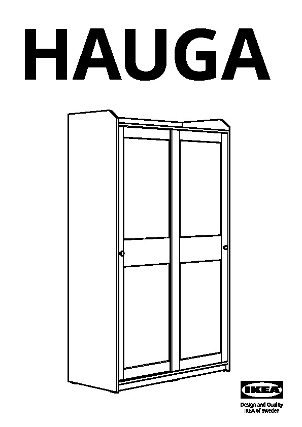 HAUGA Wardrobe with sliding doors