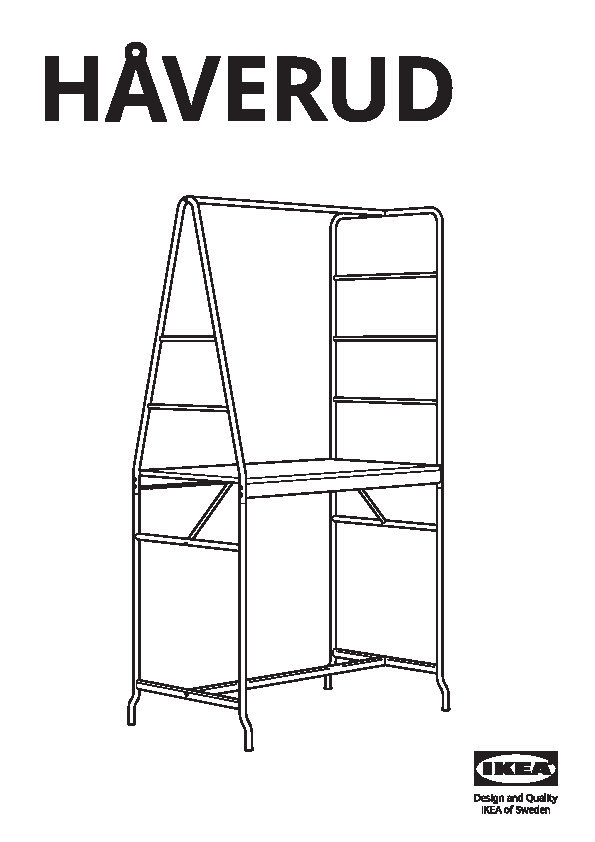 HÃVERUD Table with storage ladder