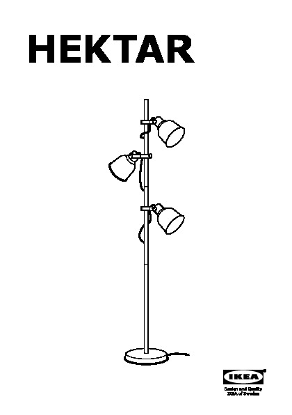 HEKTAR Floor lamp with 3-spot