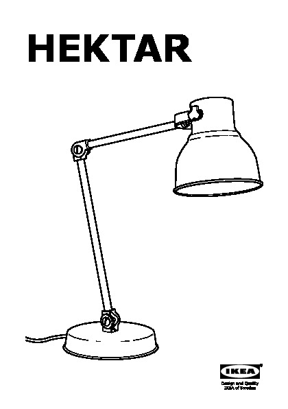HEKTAR Work lamp with LED bulb