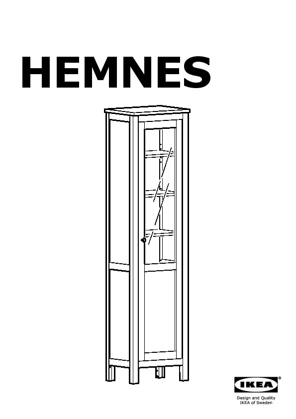 HEMNES Cabinet with panel/glass door