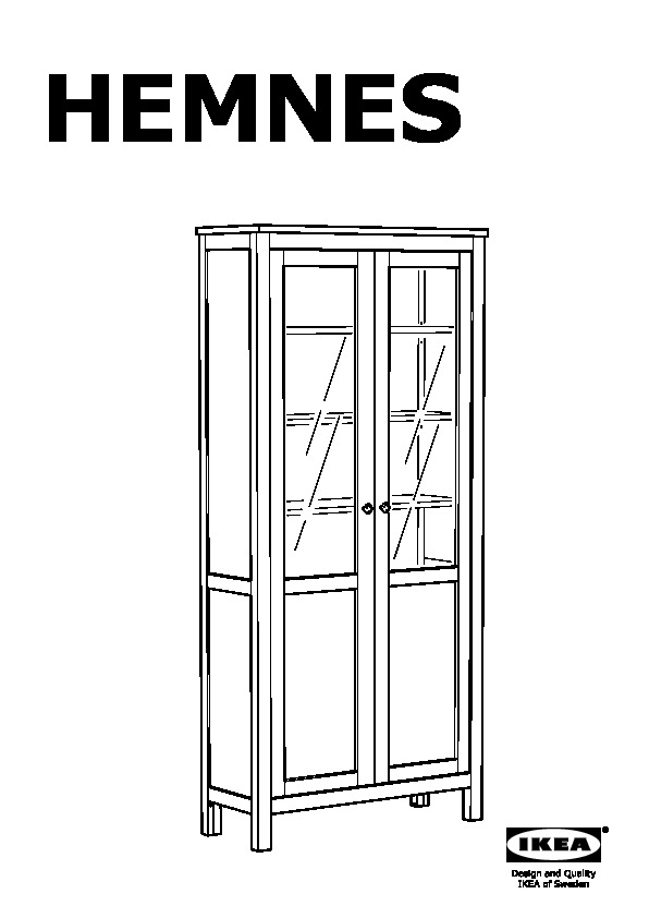HEMNES cabinet with panel/glass-door