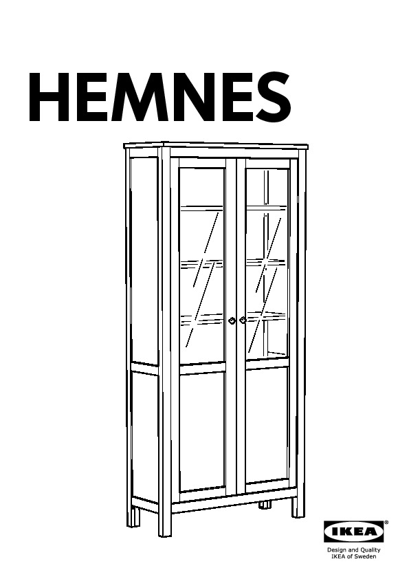 HEMNES cabinet with panel/glass door