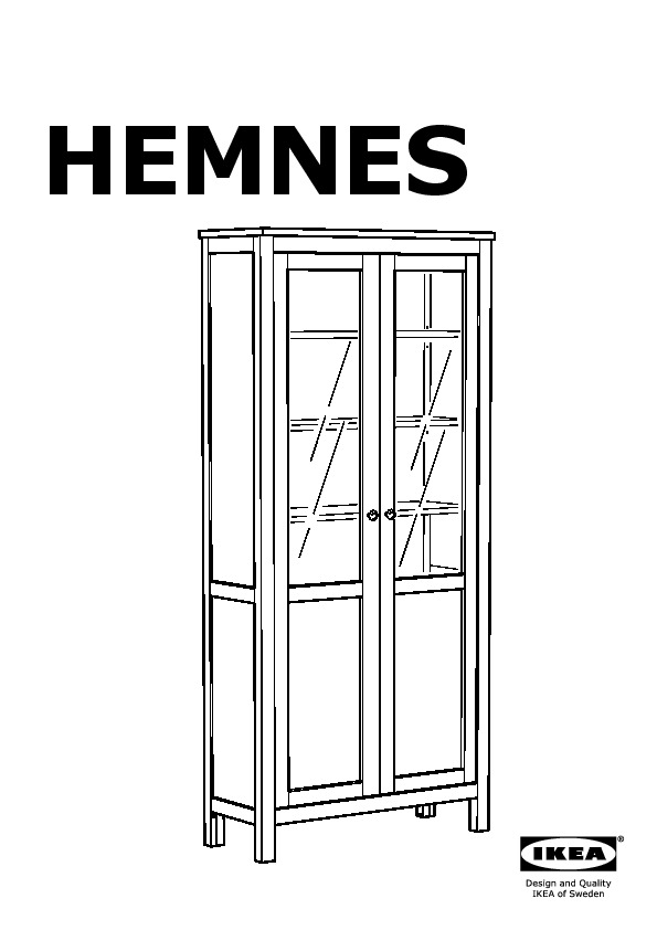 HEMNES Cabinet with panel/glass-door