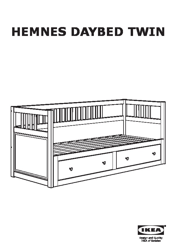 Hemnes Daybed With 2 Drawers, Ikea Twin Bed With Storage Instructions