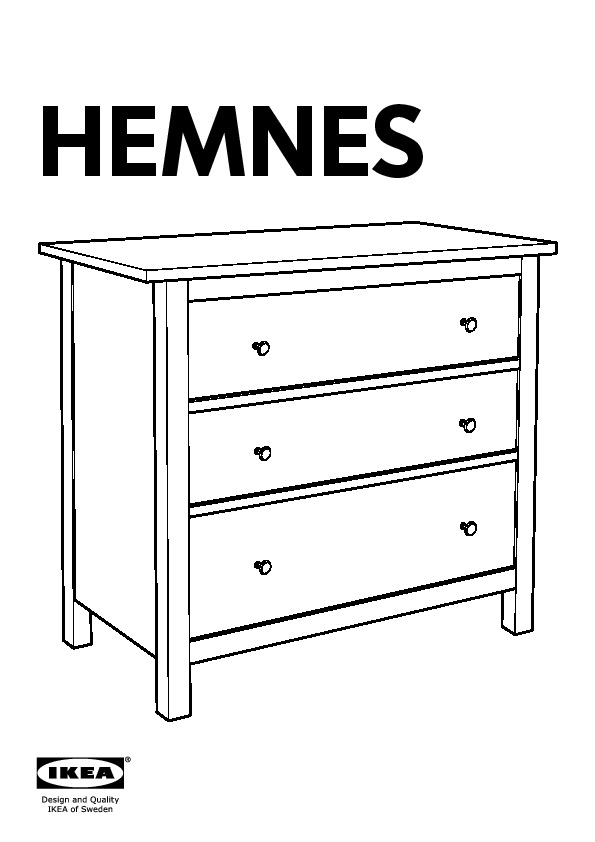 Hemnes 3 Drawer Chest Black Brown Ikea United States Ikeapedia
