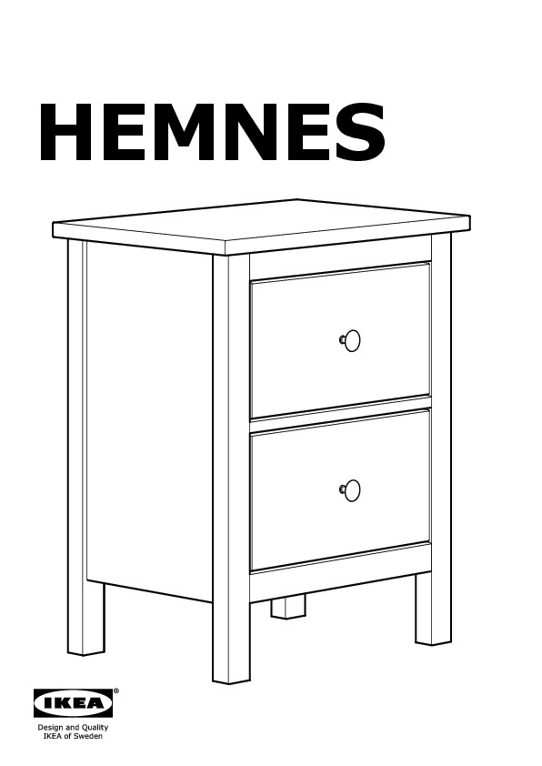 hemnes 2 drawer nightstand assembly