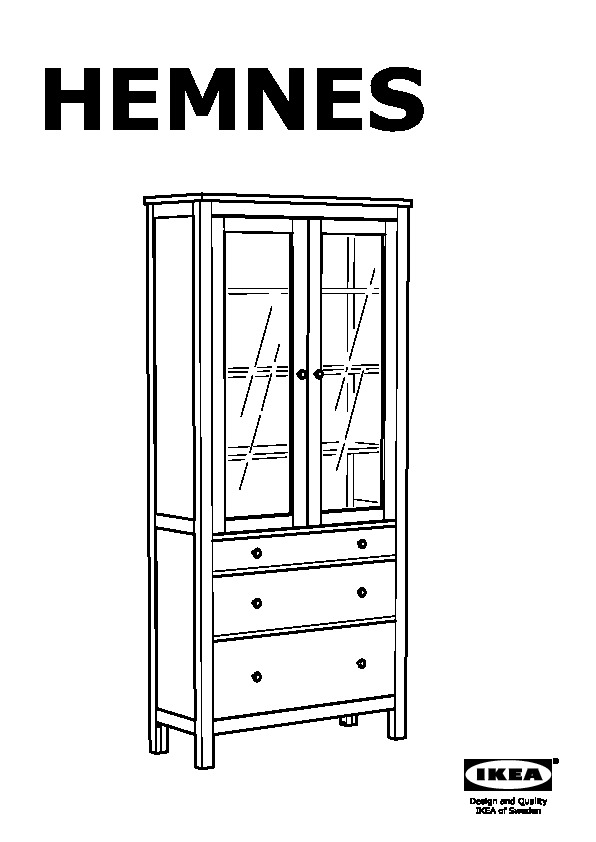 Hemnes Glass Door Cabinet With 3, Ikea Hemnes Bookcase Instructions Pdf