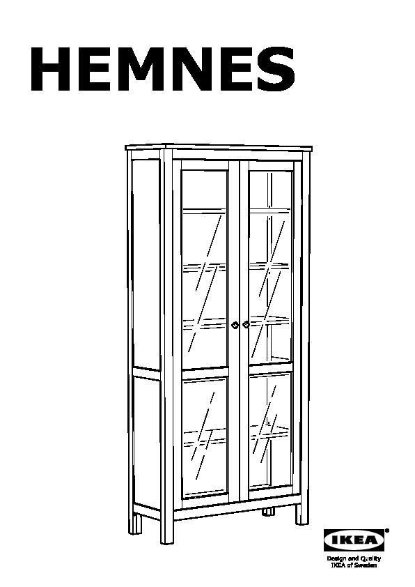 HEMNES glass-door cabinet
