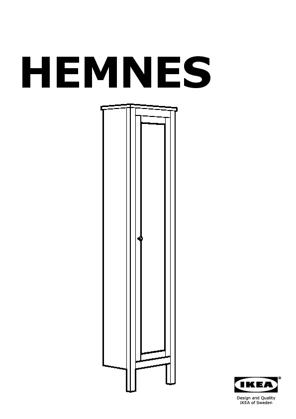 HEMNES High cabinet with mirror door