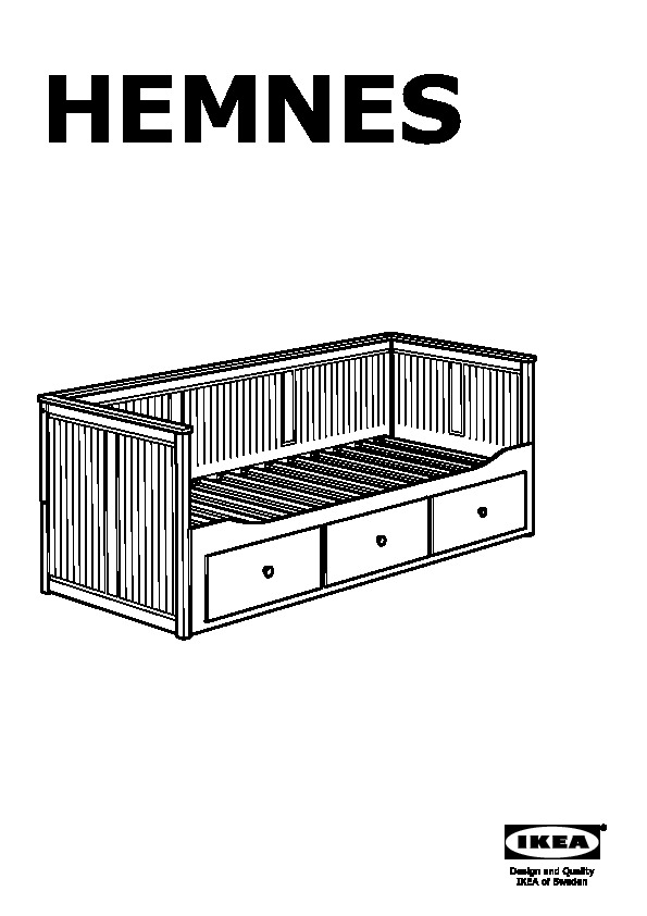 HEMNES Lit banquette 2 places (structure), blanc, 80x200 cm - IKEA