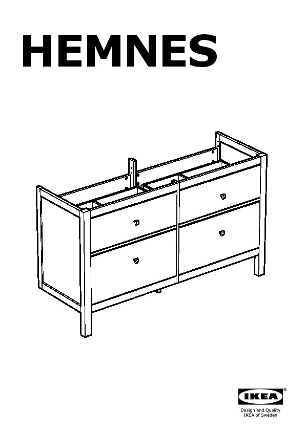 HEMNES meuble pour lavabo, 4 tiroirs