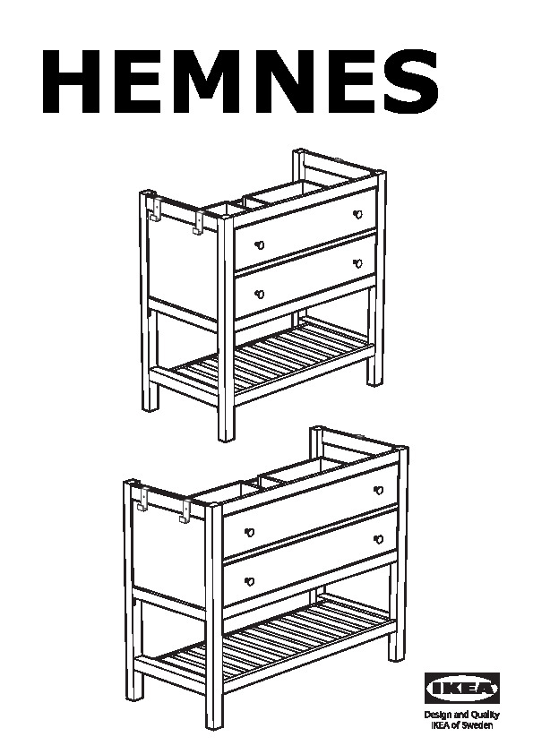 HEMNES Open sink cabinet with 2 drawers
