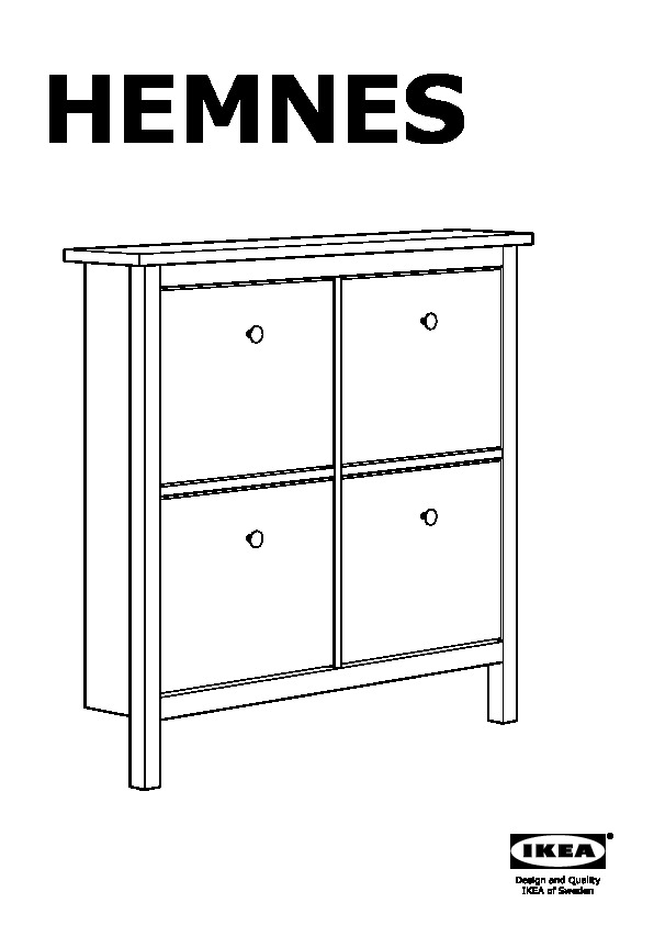 HEMNES Scarpiera a 4 scomparti, bianco, 107x101 cm - IKEA Italia