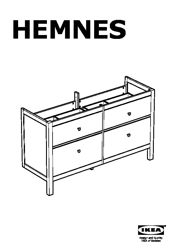 Hemnes Sink Cabinet With 4 Drawers Gray, Ikea Hemnes Double Vanity Installation Instructions