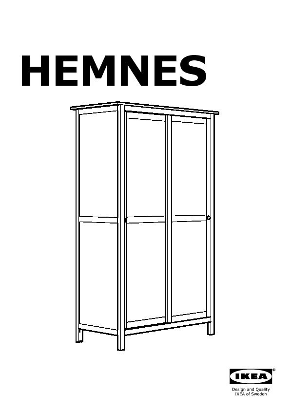 HEMNES Wardrobe with 2 sliding doors