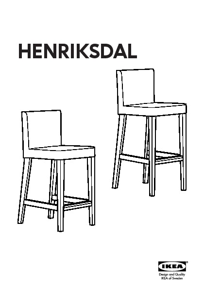 HENRIKSDAL bar stool with backrest frame