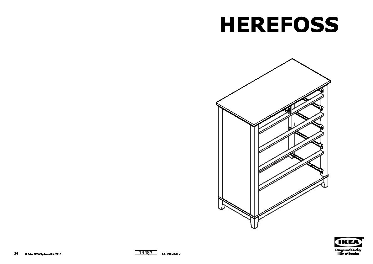 HEREFOSS Chest of 6 drawers