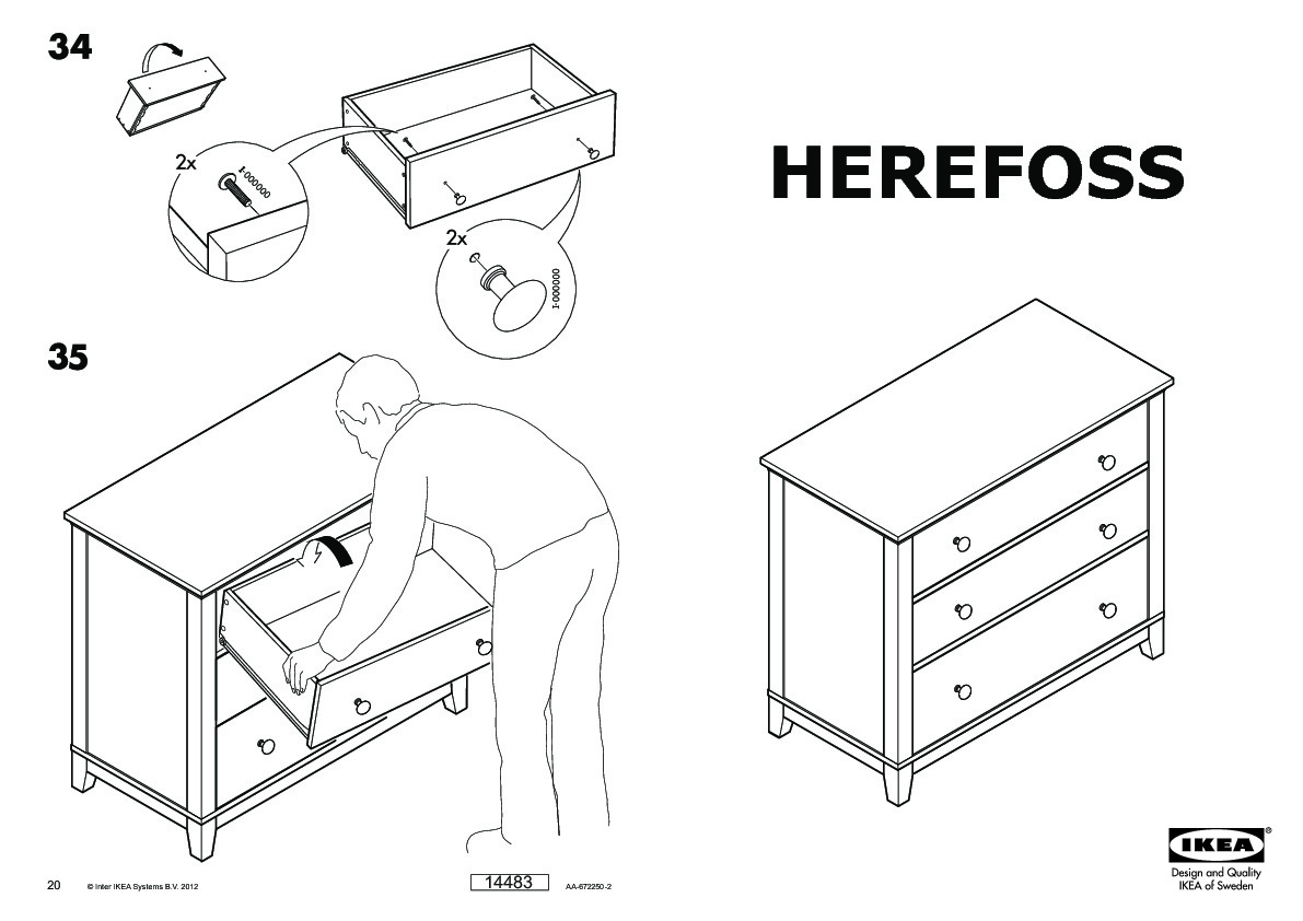 HEREFOSS Chest of 3 drawers