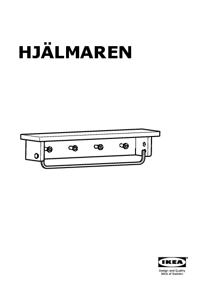 HJÄLMAREN Towel hanger/shelf