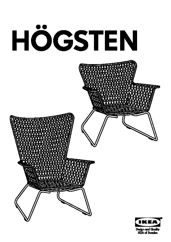 HÃGSTEN Chair with armrests, outdoor