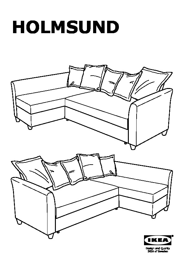 HOLMSUND chaise for corner sofa-bed