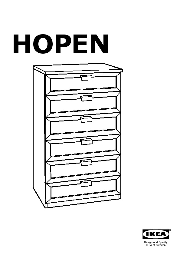 HOPEN 6-drawer chest