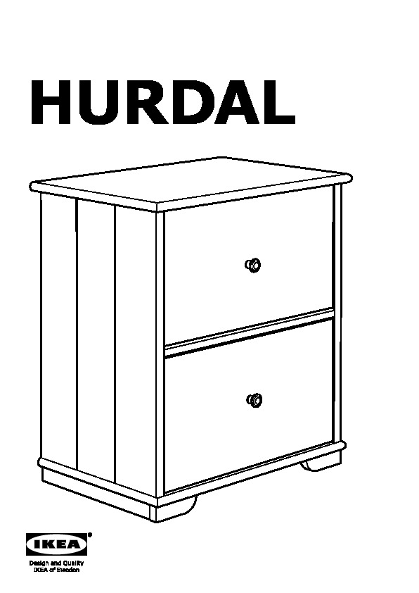 HURDAL Chest with 2 drawers
