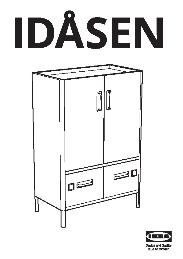 IDÃSEN Cabinet with doors and drawers