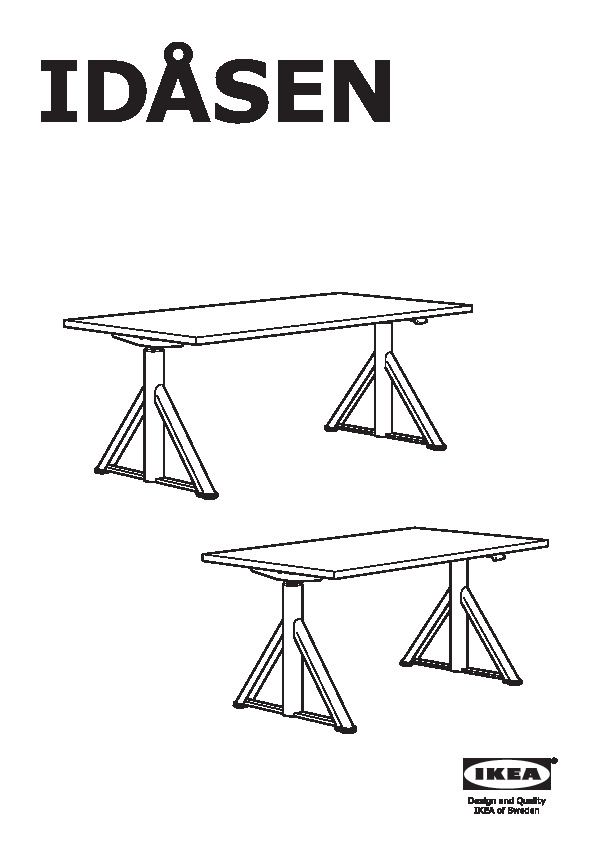 IDÃSEN Sit/stand underframe for table top