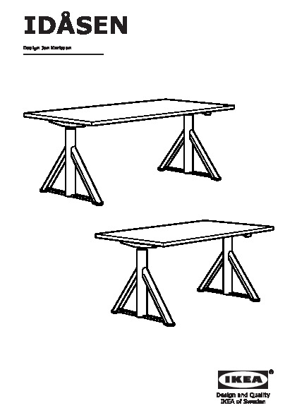 IDÃSEN Sit/stand underframe for table top