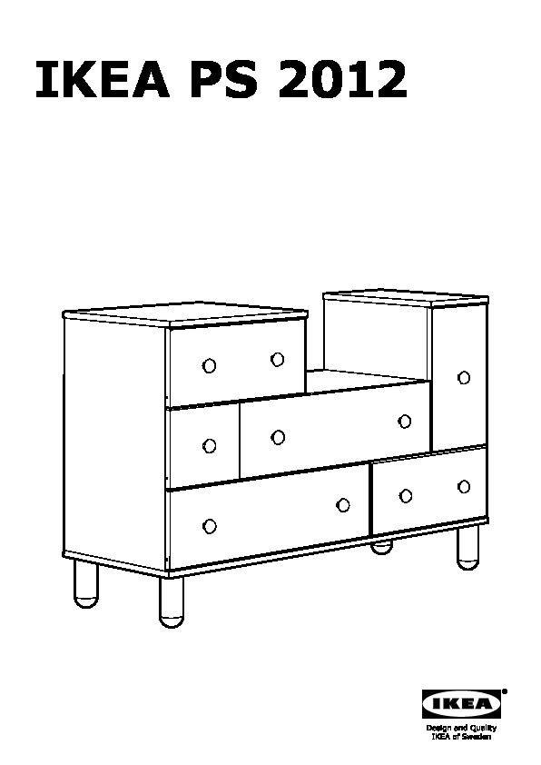IKEA PS 2012 5-drawers chest with 1 door