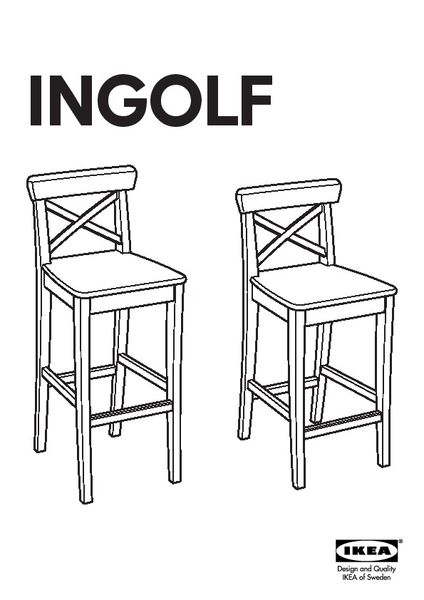 INGOLF Bar stool with backrest
