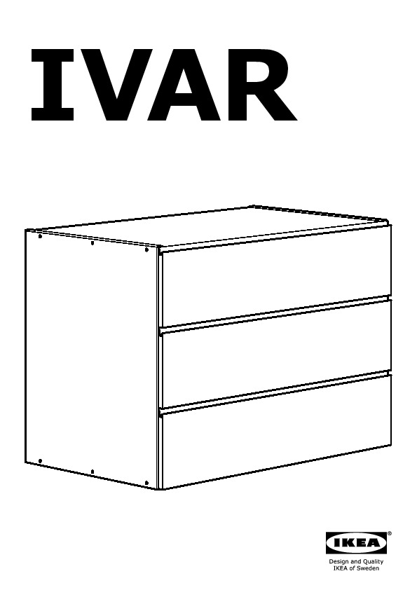 IVAR chest of 3 drawers