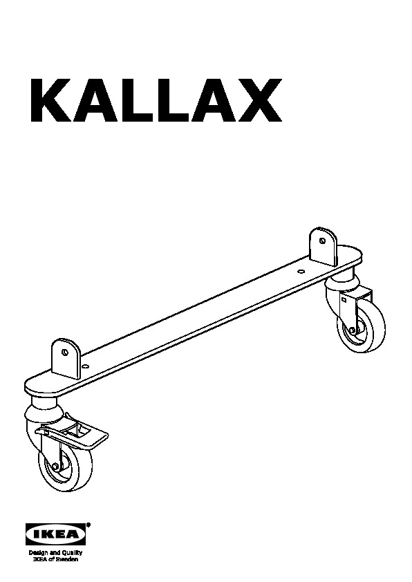 Set of castors 2 X IKEA KALLAX Silver-Colour 4x48 cm