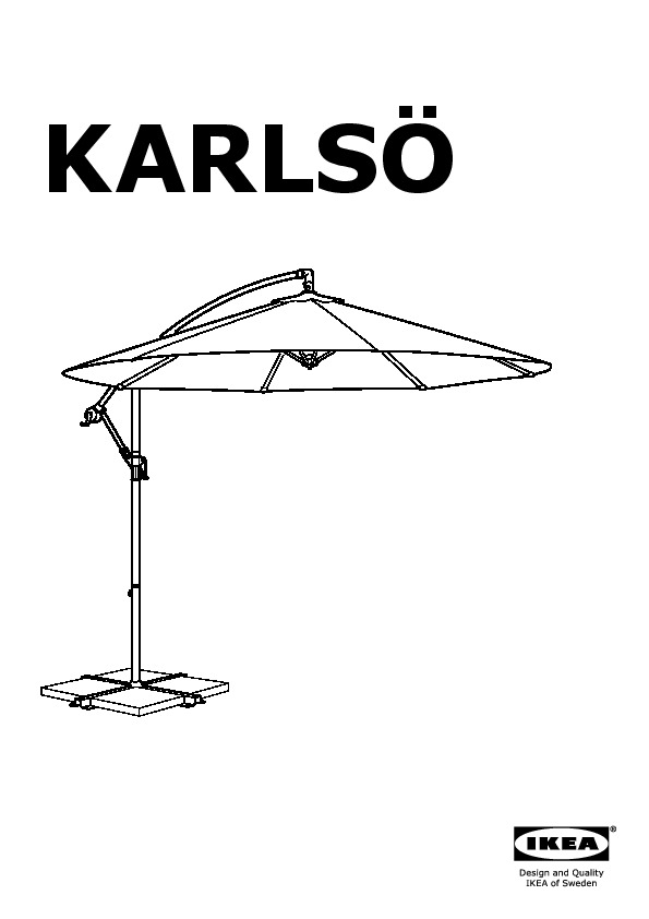 / SVARTÖ Parasol, hanging with base beige, dark grey - IKEAPEDIA