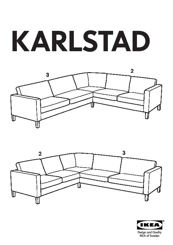 KARLSTAD corner sofa frame 2+3/3+2